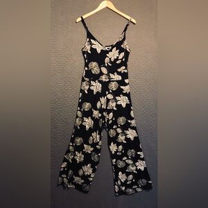 Roxy- Womens Black Floral Print Jumpsuit